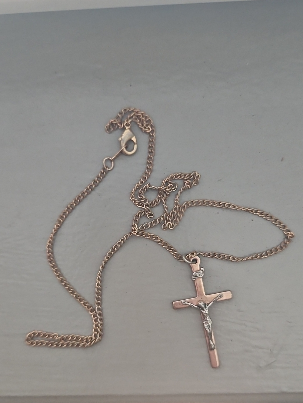 Rose Gold Crucifix Pendant Necklace - Women Jewelry